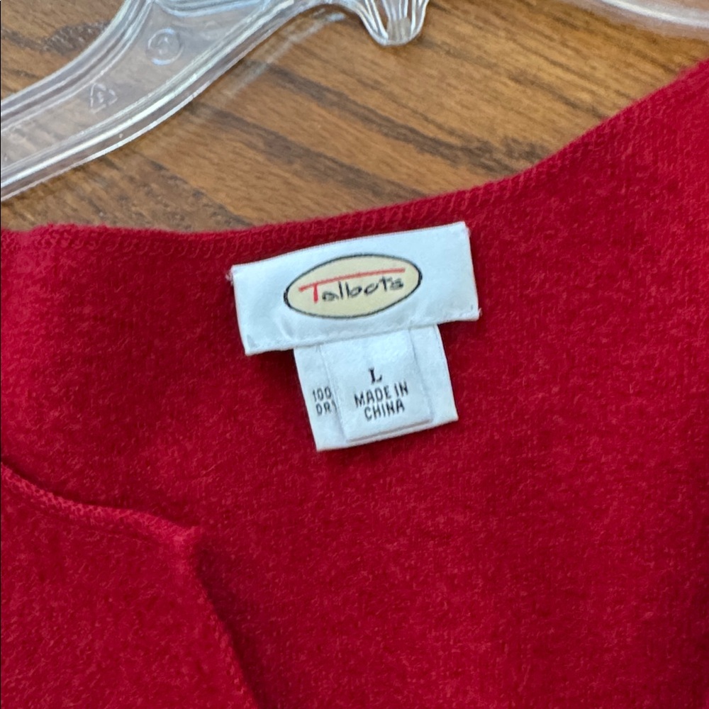 Talbots Red Open-Front Wool Blazer Jacket - Picture 2 of 8